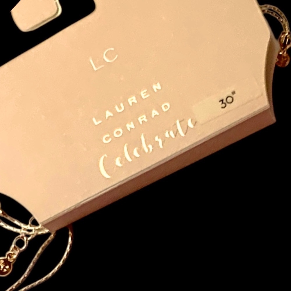 LC Lauren Conrad Gold Celebrate Necklace with Pearl Details - Picture 5 of 6